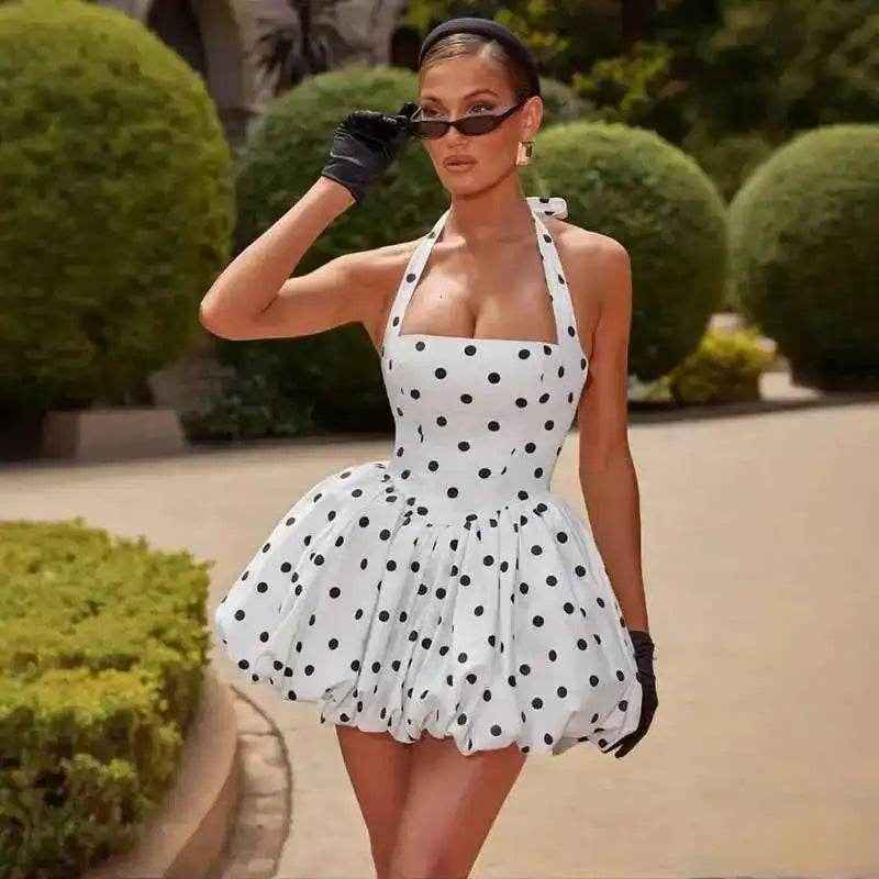 Off-Shoulder Mini A-Line – Deep V Party Dress - Stylbelle