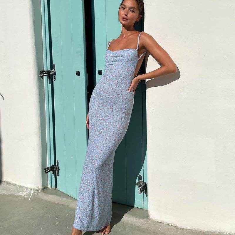Floral Slip Maxi Dress – Retro Summer Statement - Stylbelle