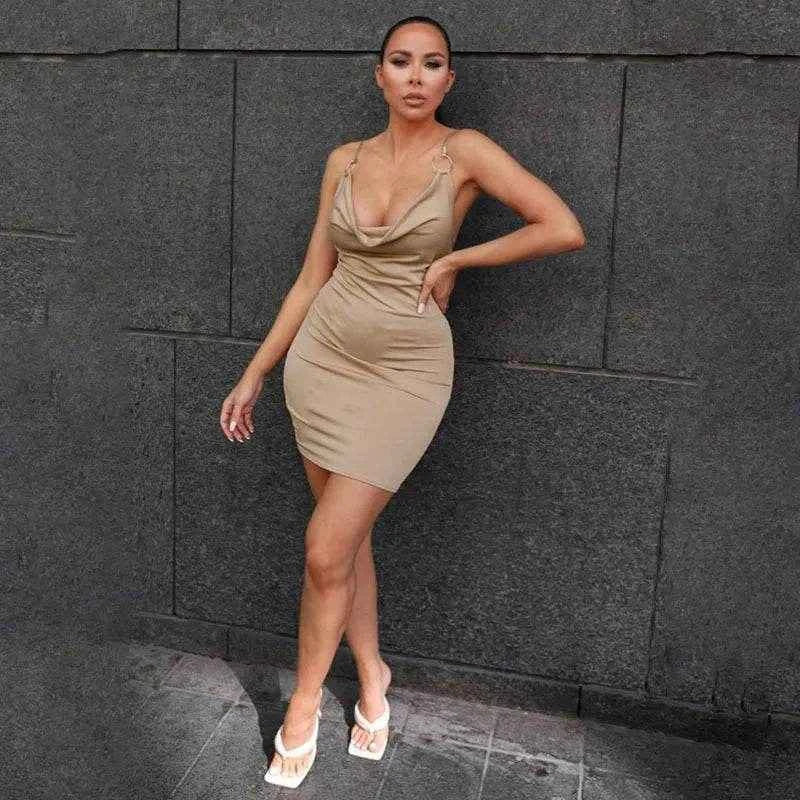 Sleeveless Slim Fit Backless Dress - Stylbelle