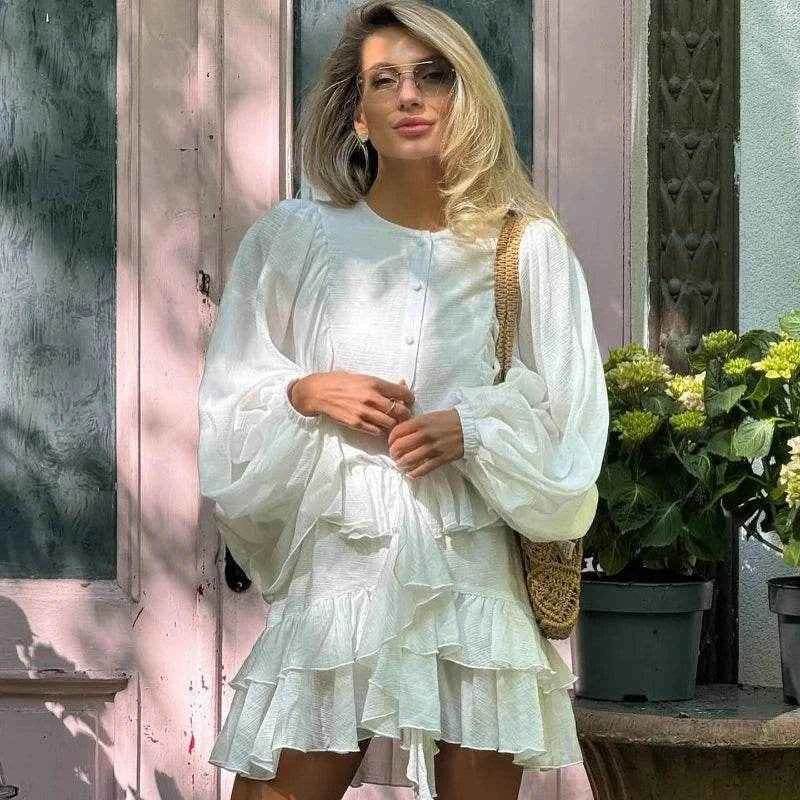 Elegant Floral Ruffle Mini Dress - Stylbelle