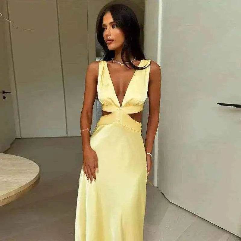 Cutout Slit Maxi Dress – Bodycon Summer Fit - Stylbelle