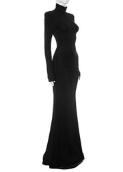 Ruched Long Sleeve Maxi Dress