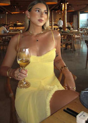 Ruffled Tassel Bodycon Dress