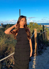 Ruffled Backless Maxi Dress