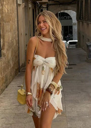 Printed Ruffle Mini Dress