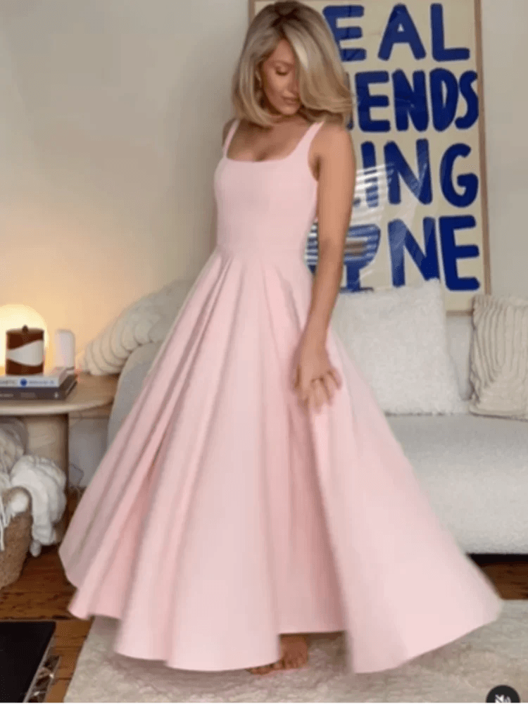 Elegant High Waist Pleated Dress - Stylbelle