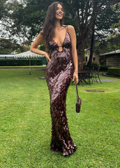 Sequin Evening Maxi Dress