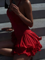 Ruffle Hem Mini Dress