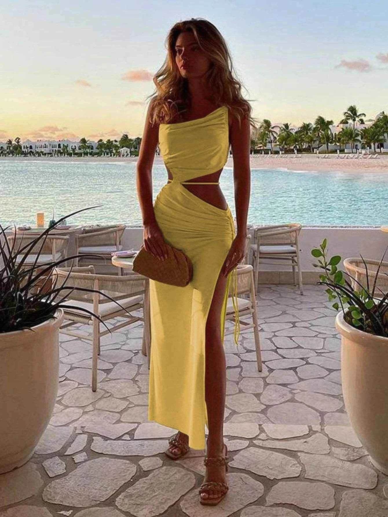 Elegant Pleated Maxi Dress - Stylbelle
