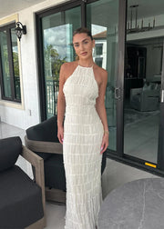 Ruffled Backless Maxi Dress