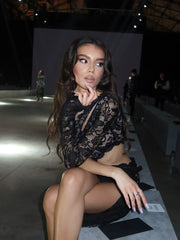 Sheer One-Shoulder Mini Dress