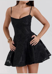 Lace-Up A-Line Dress