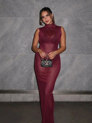 Midnight Mesh Maxi Dress