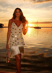 Shimmer Knit Mini Dress