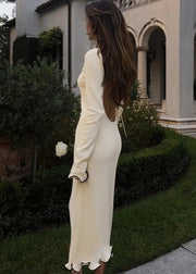 Ruffled Knit Midi Dress