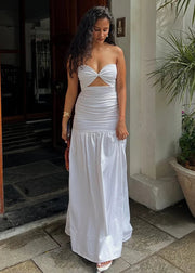 Strapless Hollow Maxi Dress