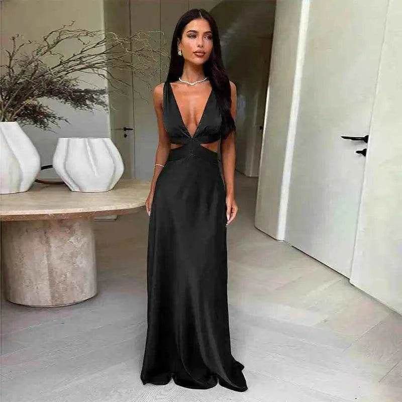 Cutout Slit Maxi Dress – Bodycon Summer Fit - Stylbelle