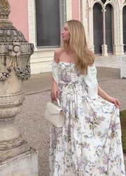Elegant Floral Spaghetti Strap Maxi Dress