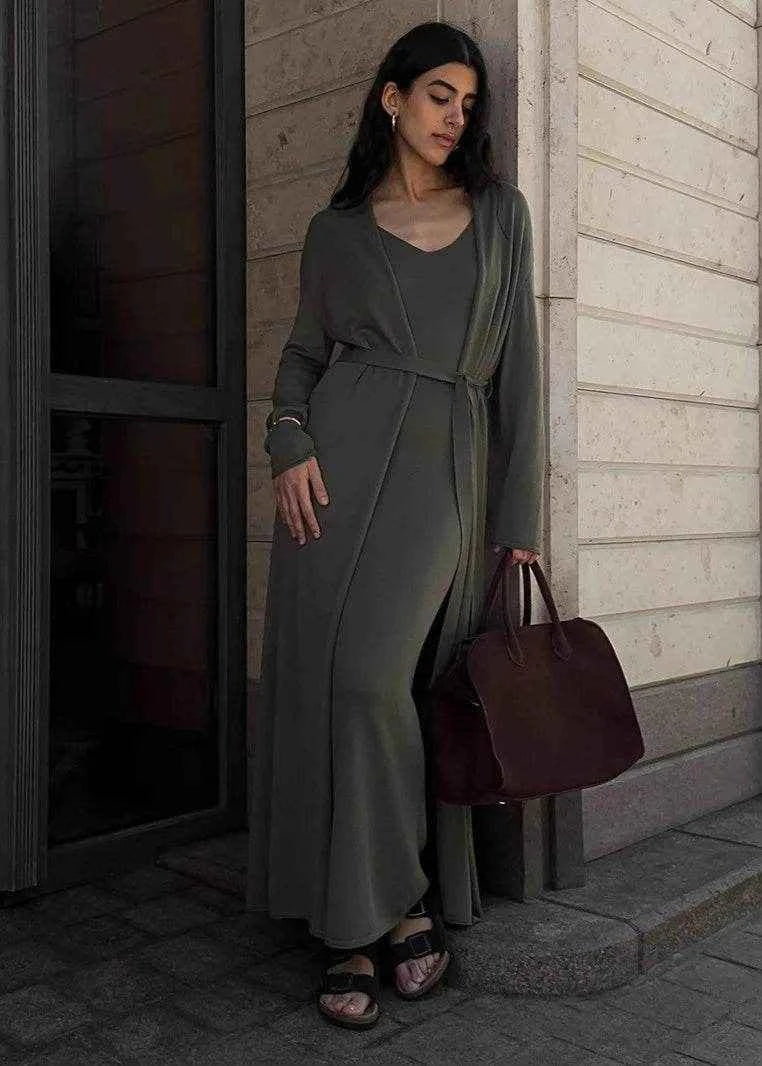 Rosé Knit Maxi Set - Stylbelle