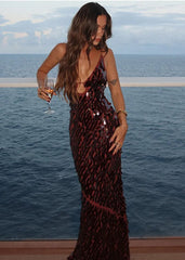 Sequin Evening Maxi Dress