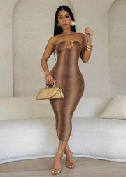 Gradient Strapless Ring Detail Dress - Stylbelle