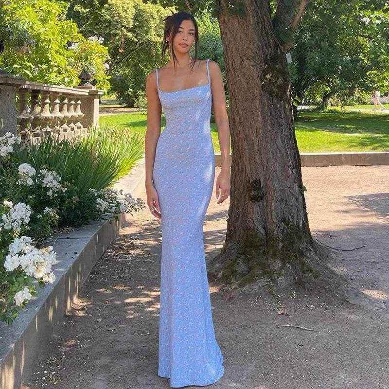 Floral Slip Maxi Dress – Retro Summer Statement - Stylbelle