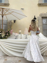 Elegant Floral Spaghetti Strap Maxi Dress