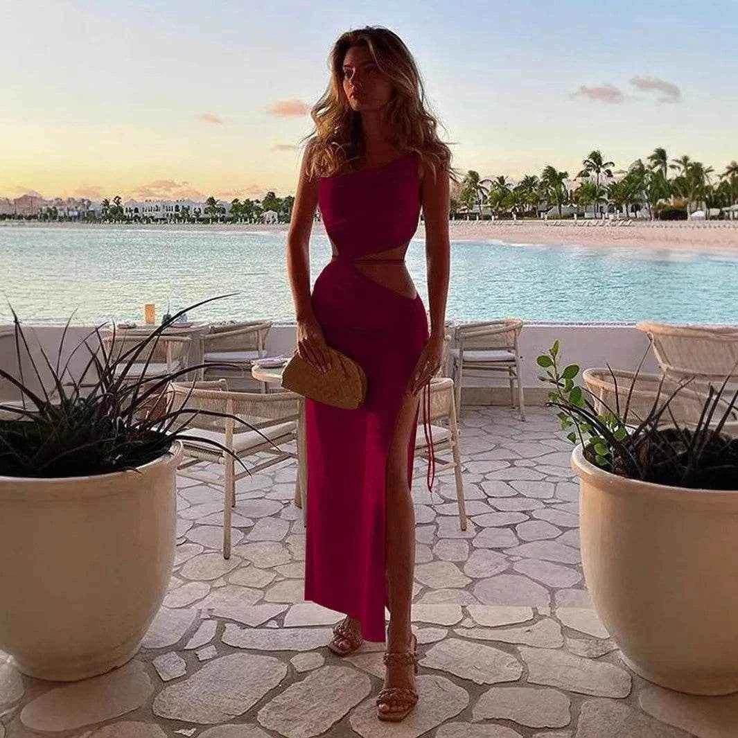 Elegant Pleated Maxi Dress - Stylbelle