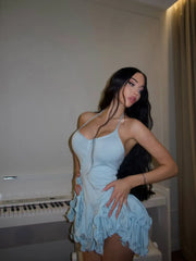 Ruffle Hem Mini Dress