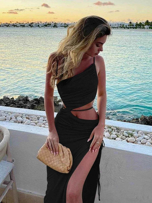 Elegant Pleated Maxi Dress - Stylbelle