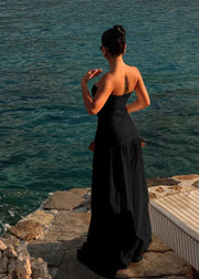 Strapless Hollow Maxi Dress