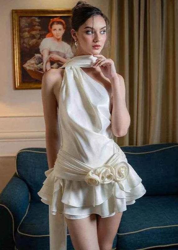 Elegant Satin Mini Dress - Stylbelle