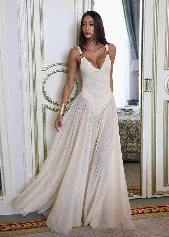 Mesh Maxi Dress with Bodysuit – See-Through Chic - Stylbelle