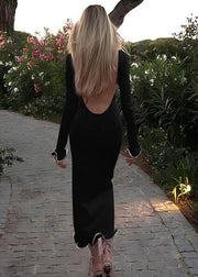 Ruffled Knit Midi Dress