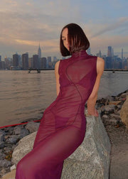 Midnight Mesh Maxi Dress