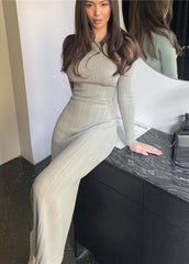 Long Sleeve Knit Maxi Dress