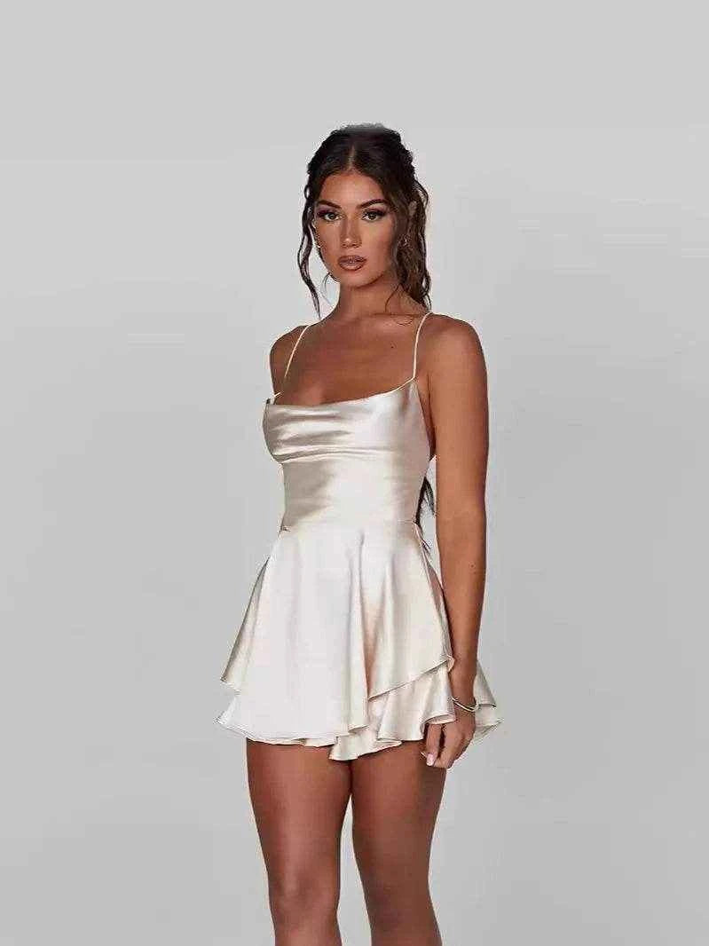 Solid Suspender Dress Set – Sleek Fit & Style Combo - Stylbelle