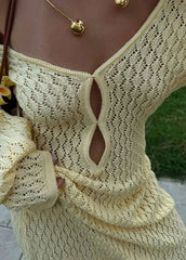 Knitted Plaid Mini Dress