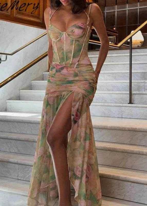 Sexy Floral Print Bodycon Dress - Stylbelle