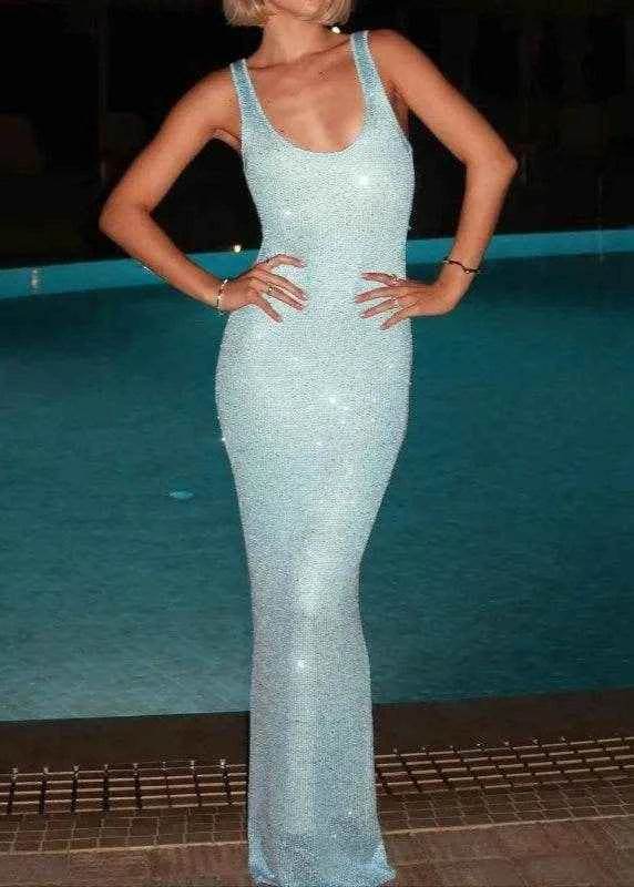 Sequin Off-Shoulder Maxi Dress - Stylbelle