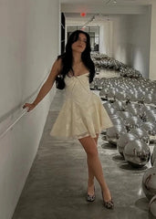 Lace-Up A-Line Dress