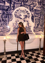 Turtleneck Ruched Mini Dress