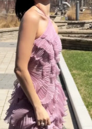 Pleated Halter Maxi Dress