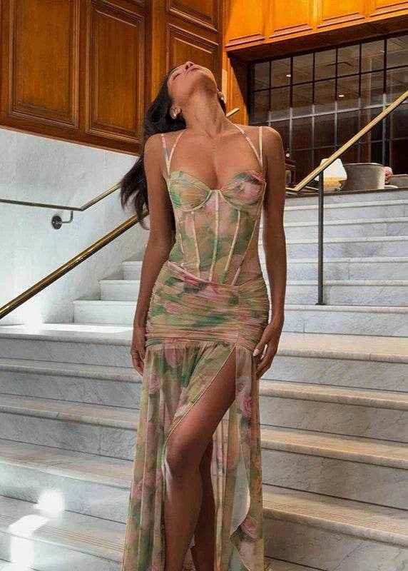 Sexy Floral Print Bodycon Dress - Stylbelle
