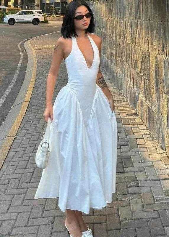Glow Vibes Halter Dress - Stylbelle
