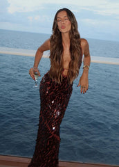 Sequin Evening Maxi Dress