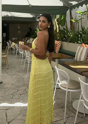 Ruffled Backless Maxi Dress