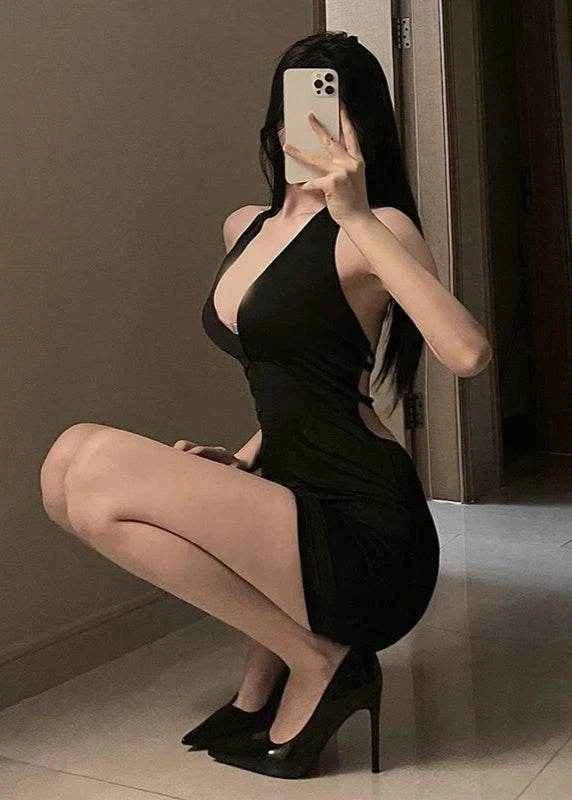 V Neck Backless Uniform Mini Dress - Stylbelle