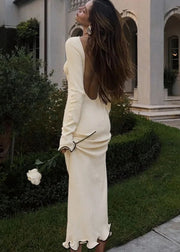 Ruffled Knit Midi Dress