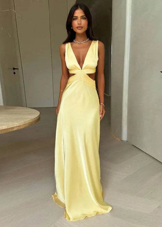 Cutout Slit Maxi Dress – Bodycon Summer Fit - Stylbelle